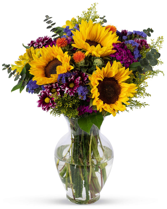 BENCHMARK BOUQUETS - Flowering Fields (Glass Vase Included)